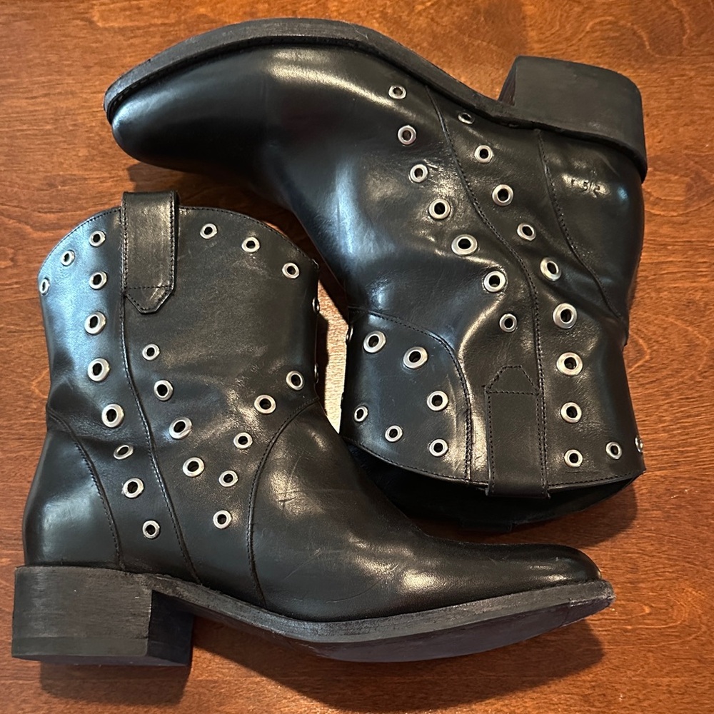 Frye Black Studded Ankle Boots - Picture 4 of 14